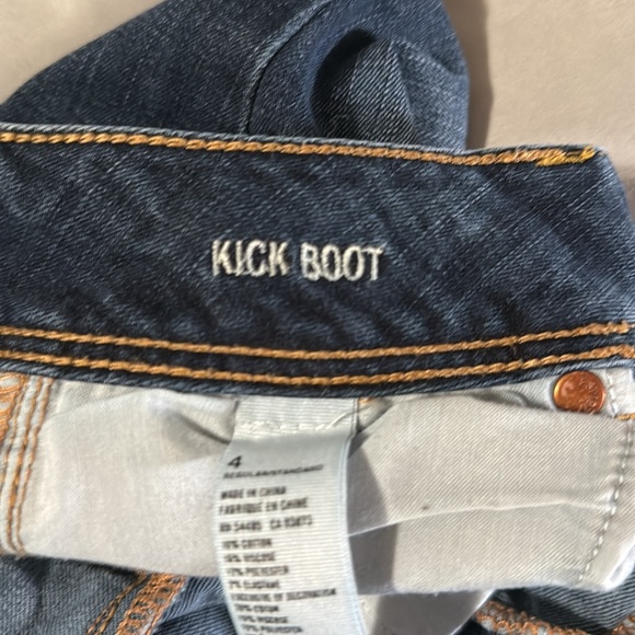 American Eagle Outfitters Dark Blue Kick Boot Jeans size 4 Regular - Picture 4 of 7